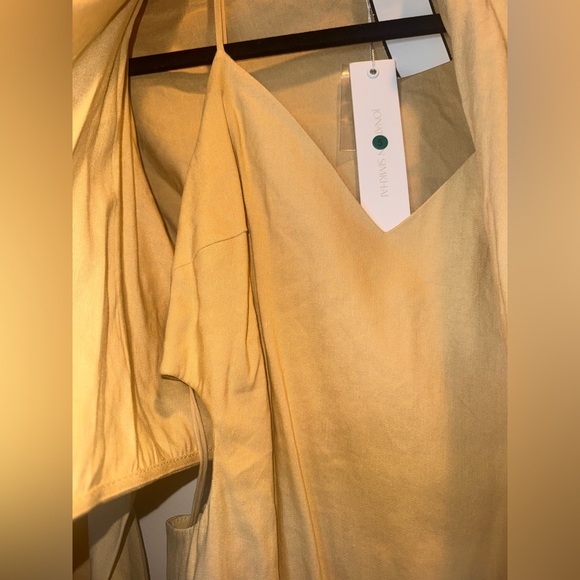 Jonathan Simkhai Giulia Wrap-Effect Cutout Linen-Blend Midi Dress Set NWT - Picture 6 of 10